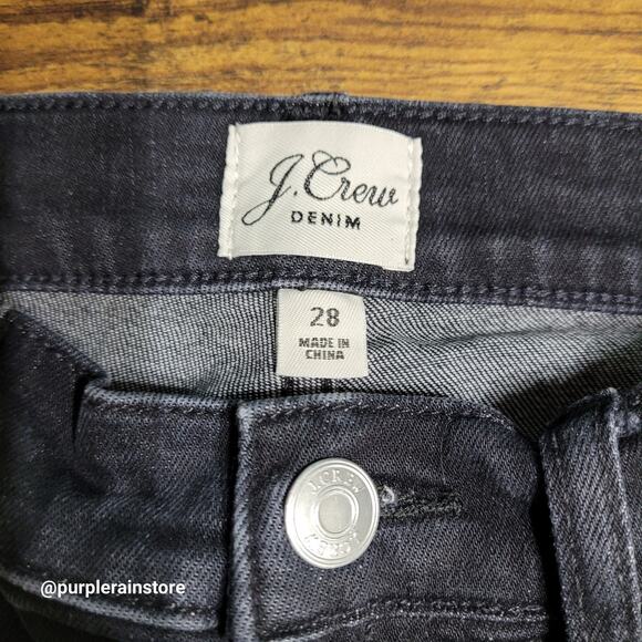 J Crew Jeans 28 Vintage Straight Mid Rise Tummy Control Black Wash Denim - Picture 3 of 14